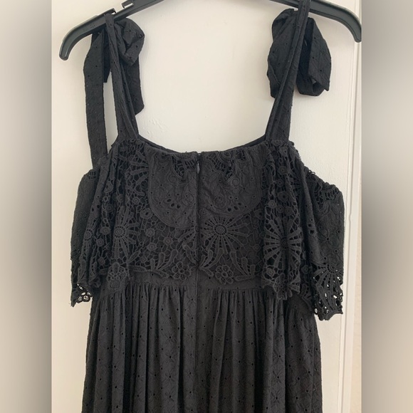 ANTONIO MELANI SIRI NOVELTY DRESS MIDI EMBROIDERED EYELET FLORAL BLACK SIZE 6 - Picture 5 of 7